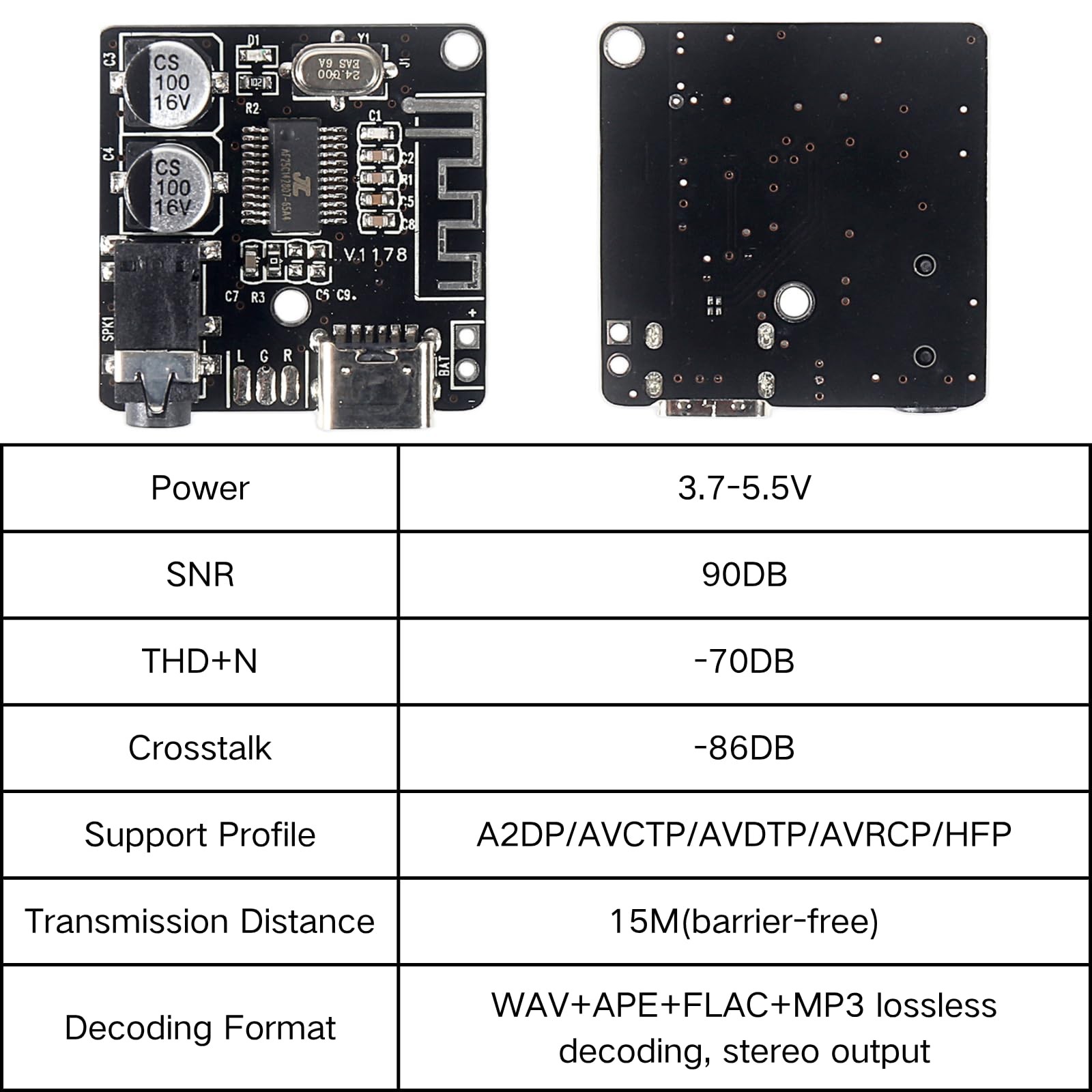 6pcs Bluetooth 5.0 MP3 Lossless Decoder Board VHM-314, BT Audio Receiver Modu...