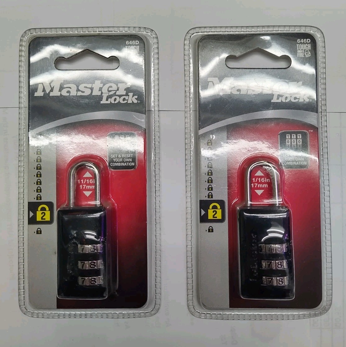 Master lock Kyster 2 Locks 66D Resettable 3-Dial Combination Padlock Steel body