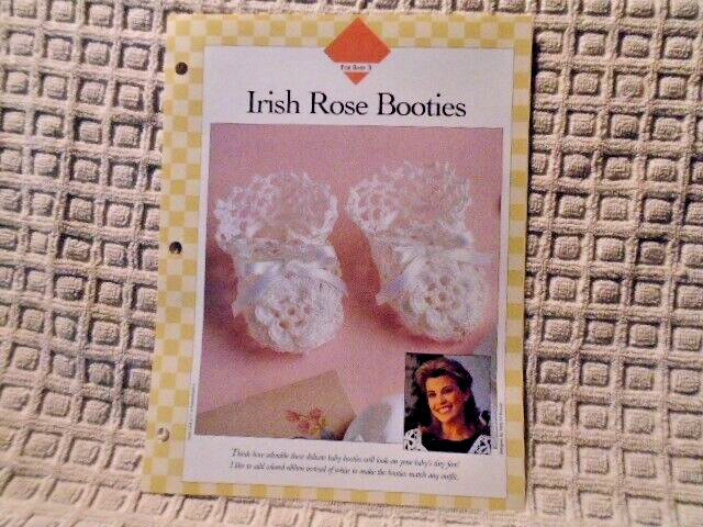 Irish Rose Booties BABY VANNA'S CROCHET PATTERN INSTRUCTIONS