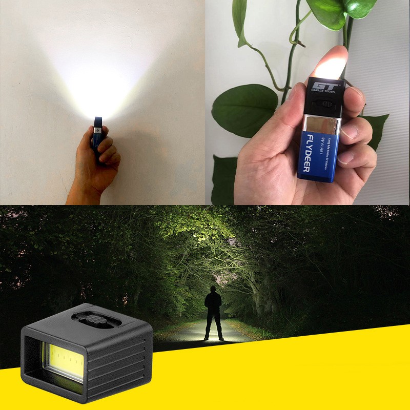 9V Battery Flashlight 9V Mini LED Key Light 6F22 Battery Not Included