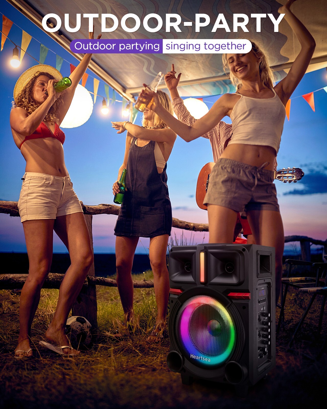 Karaoke Machine with 2 Wireless Microphones & Bluetooth Speaker