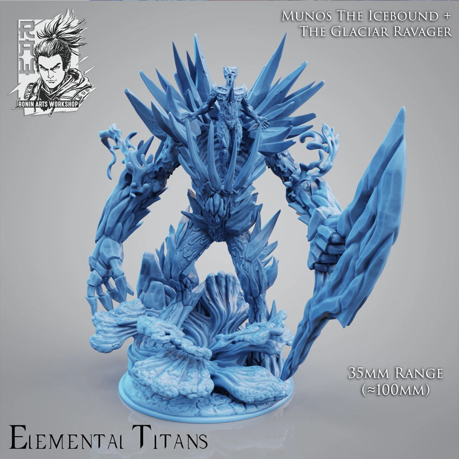 Munos The Icebound + The Glacial Ravager - Resin Tabletop Miniature