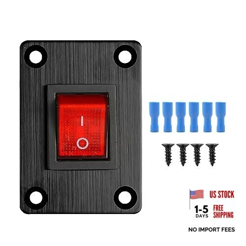 1Pcs Red LED KCD4 Boat Rocker 1Pcs Red/with 6pcs FDFD2-250 Blue Terminals
