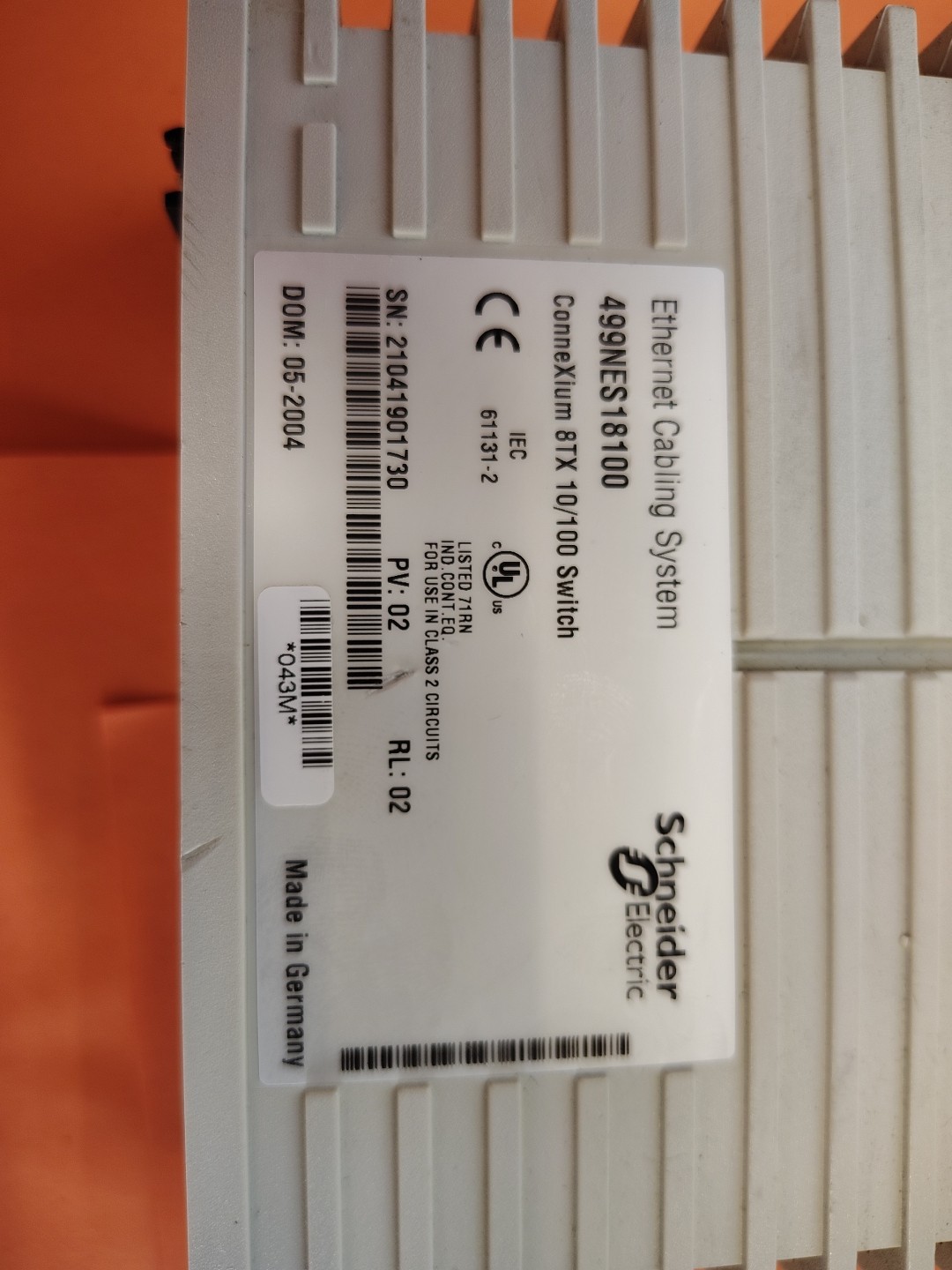 TELEMECANIQUE MODICON 499NES18100 ETHERNET CABLING SYSTEM SCHNEIDER ELECTRIC