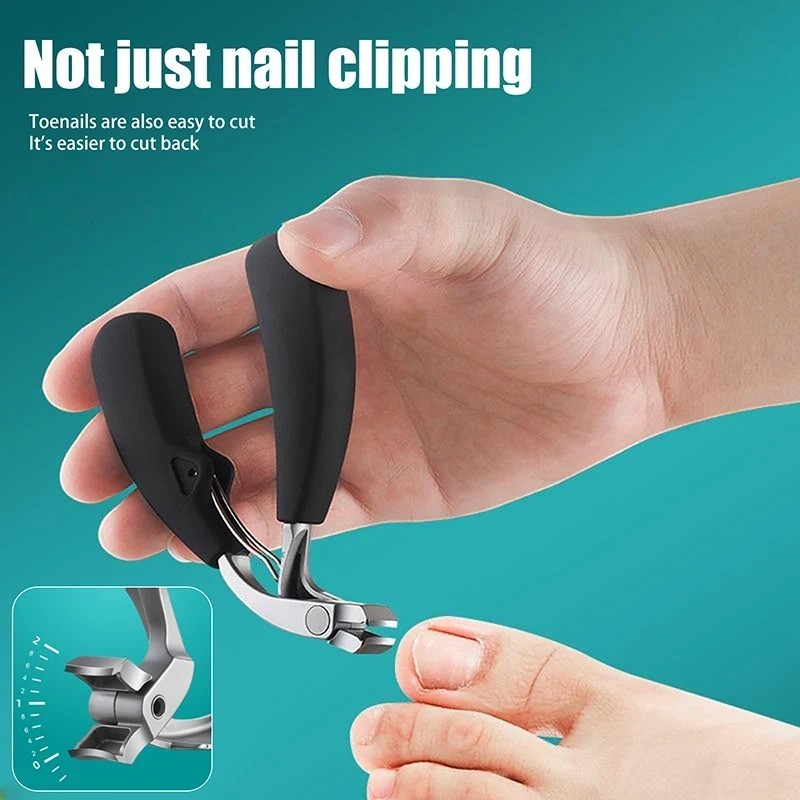 Curved Head Toenail Clippers Large Opening For Thick Ingrown Nails Senior Care