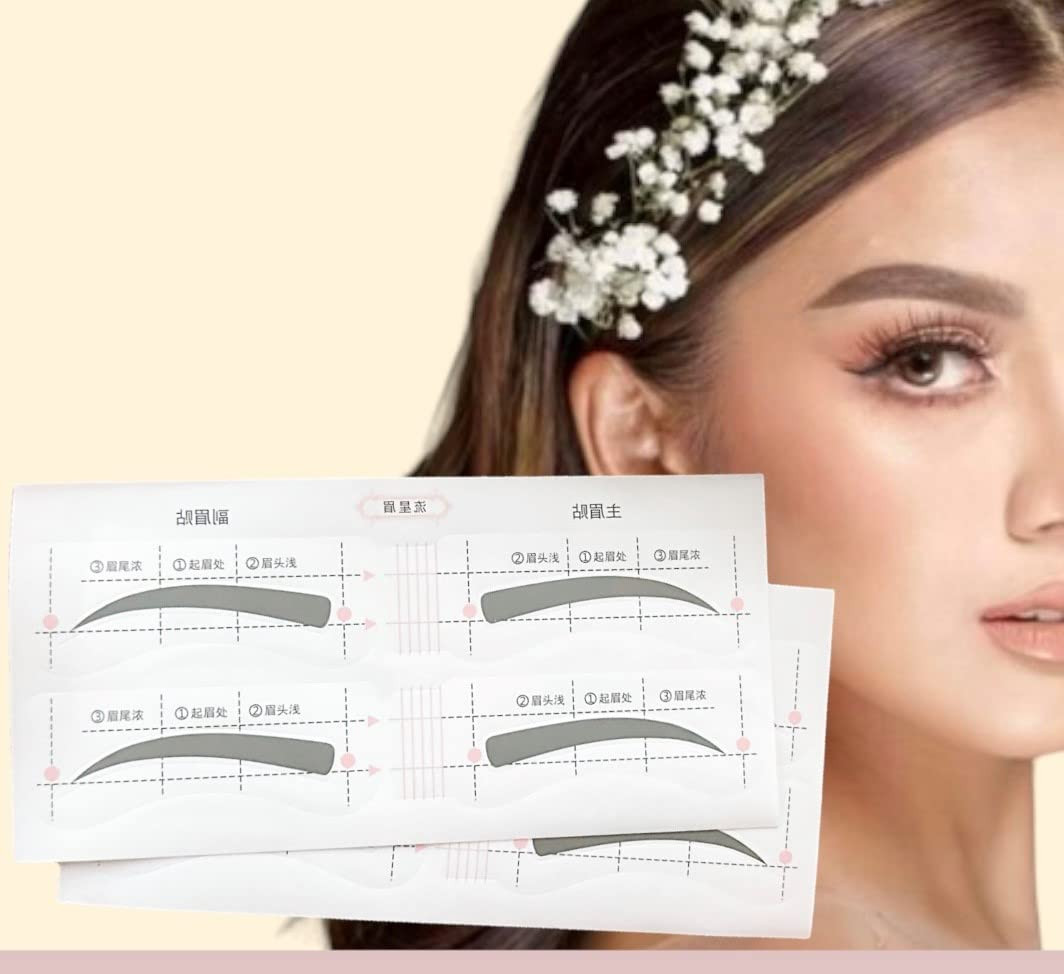 ONE STYLE/SHAPE SELF ADHESIVE [26-PIECES] EYEBROW STENCIL, HANDS FREE SHAPER, &