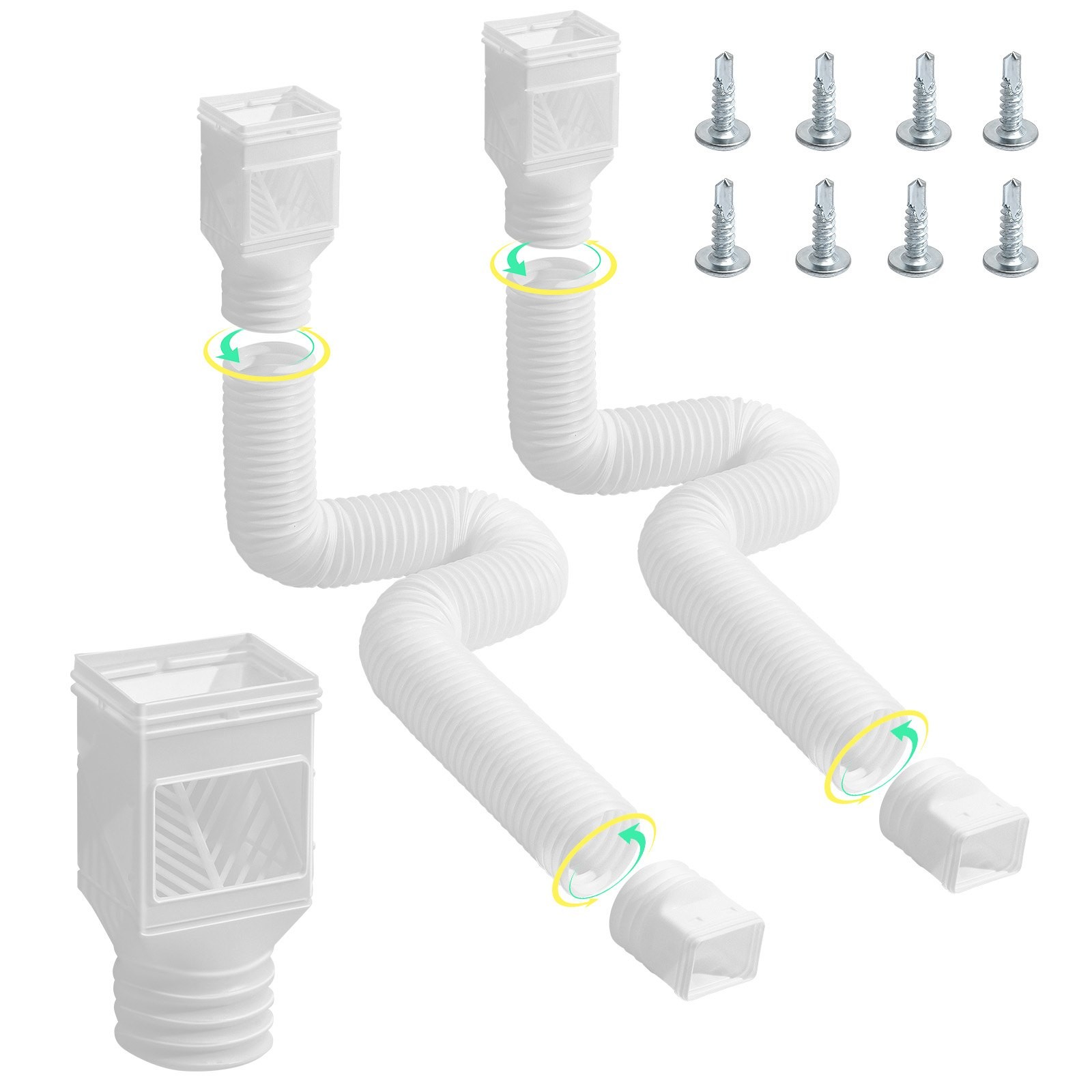 [New]Rain Gutter Downspout Extensions,2-Pack Flexible Downspout Extender,Down Sp