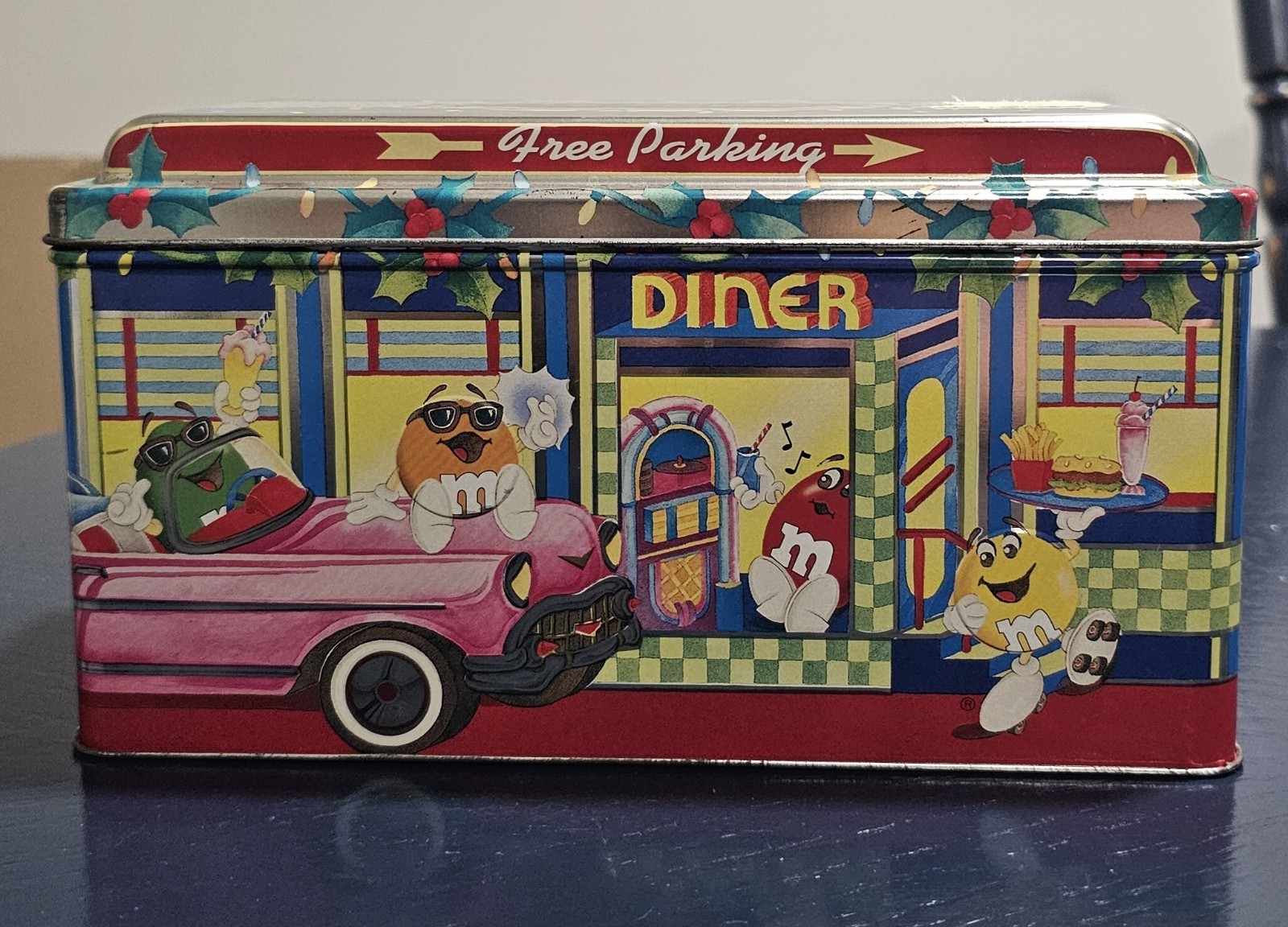 1996 M&M's Brand Diner Christmas Village Series Limited Edition Collectors Tin