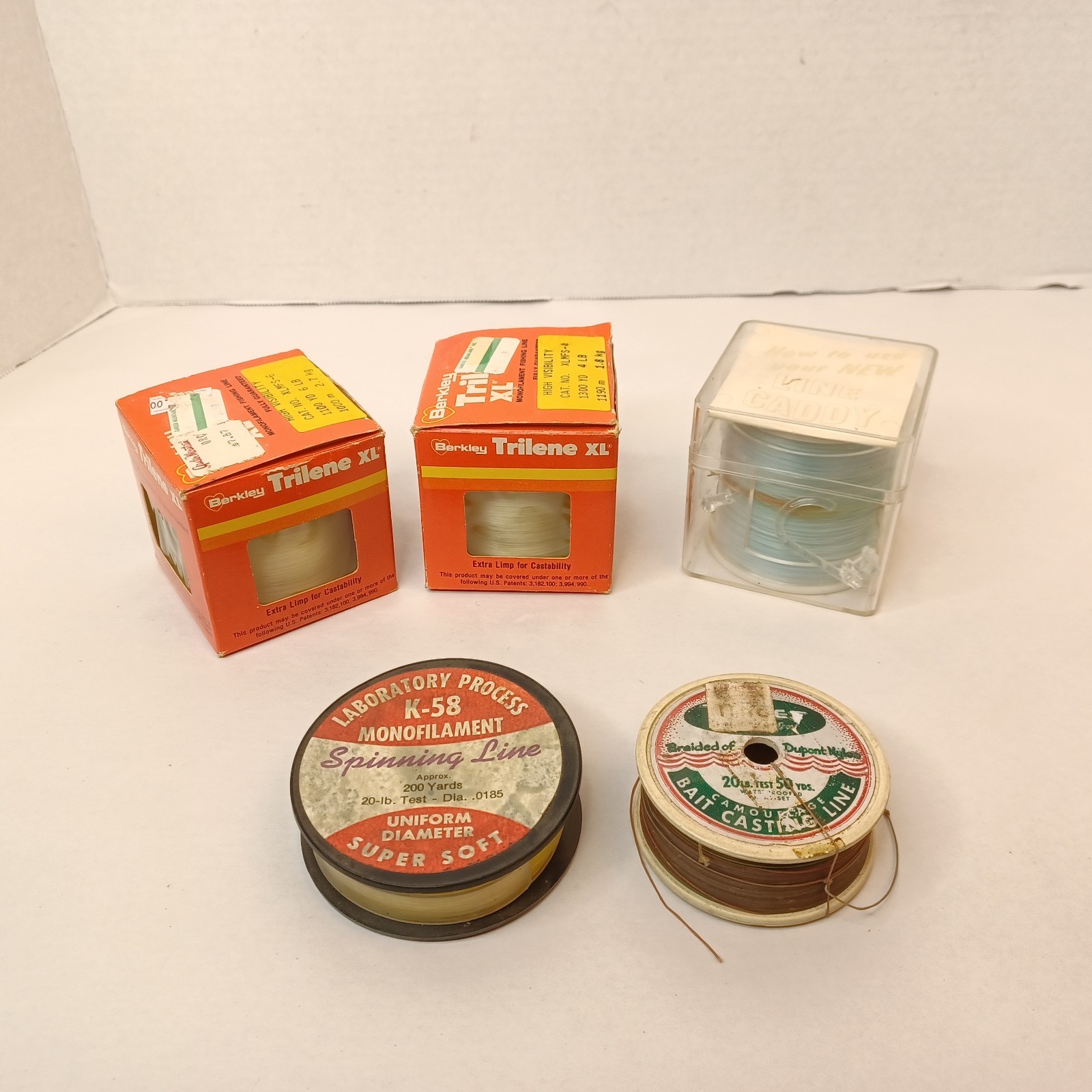 Lot Of 5 Vintage Fishing Line Spools K-58 Trilene XL Spin Chief