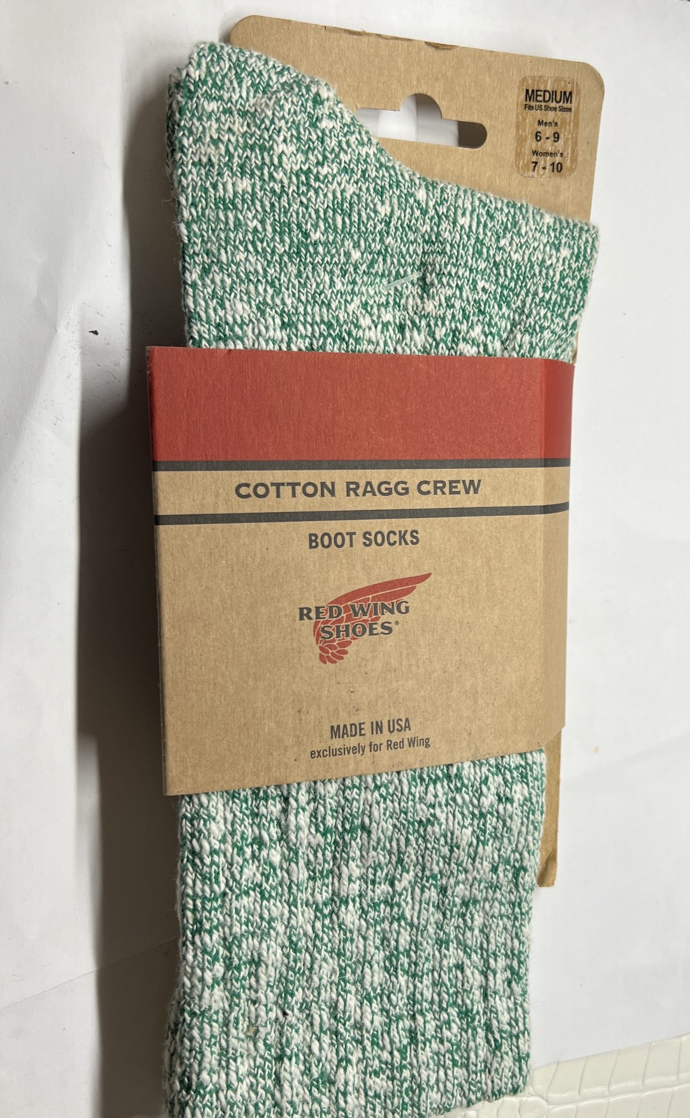 red wing  Cotton Ragg Boots  Socks W SIZE 7-10  / M 6-9 COLOR Kelly Green