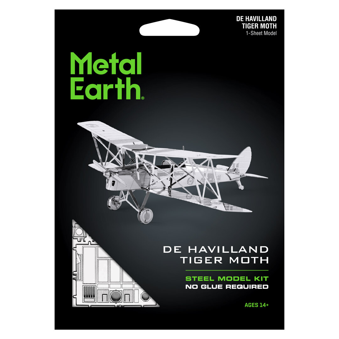 Fascinations Metal Earth De Havilland Tiger Moth 3D Laser Cut Model Kit MMS066