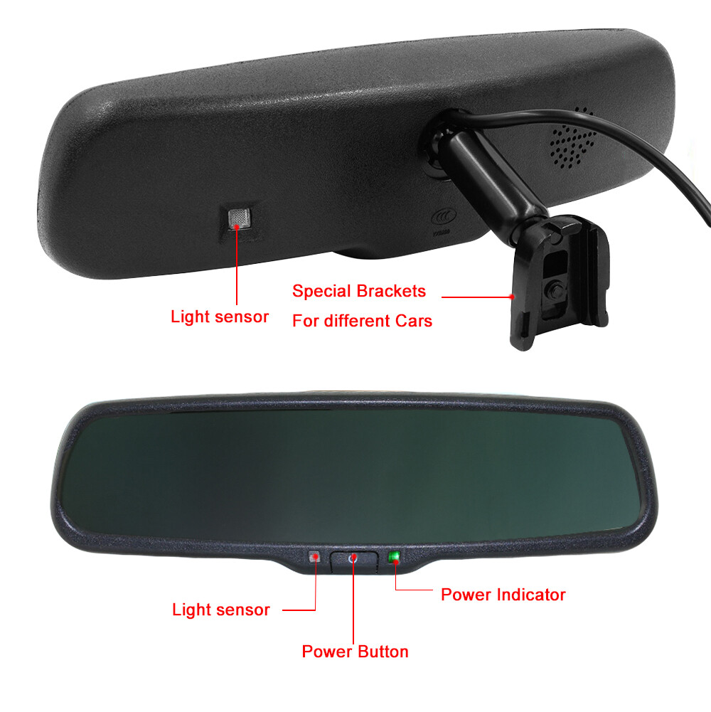 OEM 4.3" Car Rear View Mirror Monitor No1 Bracket+HD Reversing Camera For Toyota