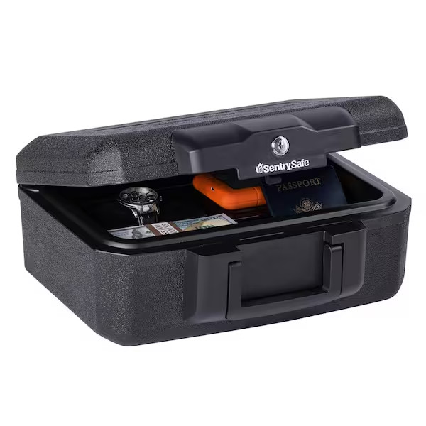 Fireproof Sentry Box Key Lock Important Document Money Safety Storage Chest Box