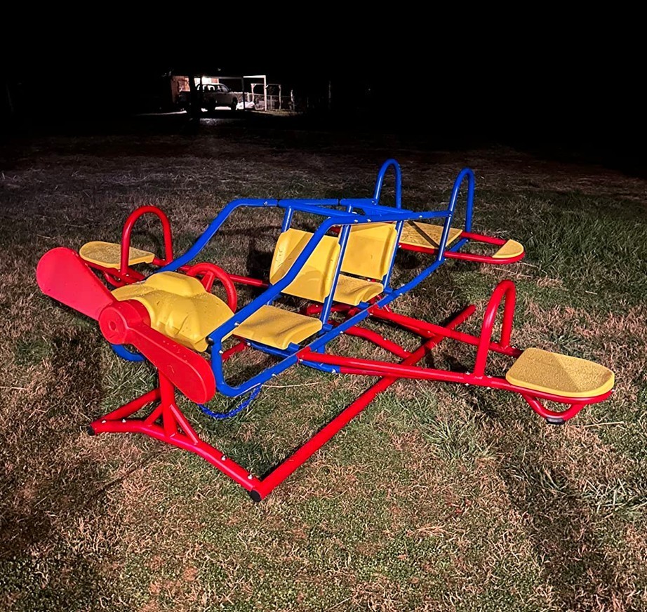 Large Playground Airplane Teeter Totter Kids Outdoor Backyard See Saw for 7 Kids