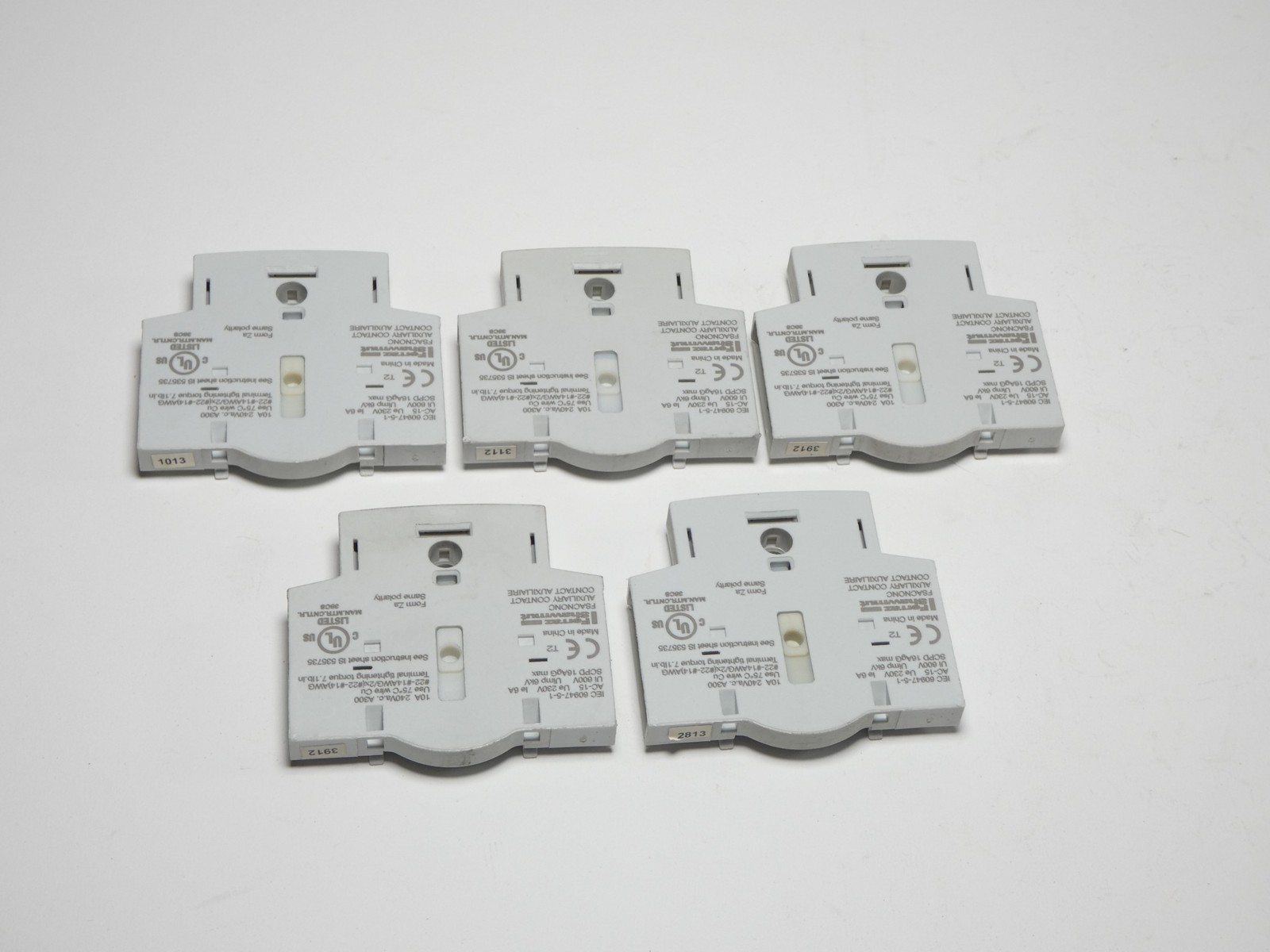 *Lot of 5* Ferraz Shawmut FSACNONC Auxiliary Contact 10A 240V