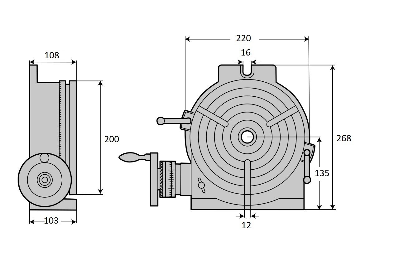 8" PRECISION HORIZONTAL & VERTICAL ROTARY TABLE ISO9001 #TSL200 - NEW