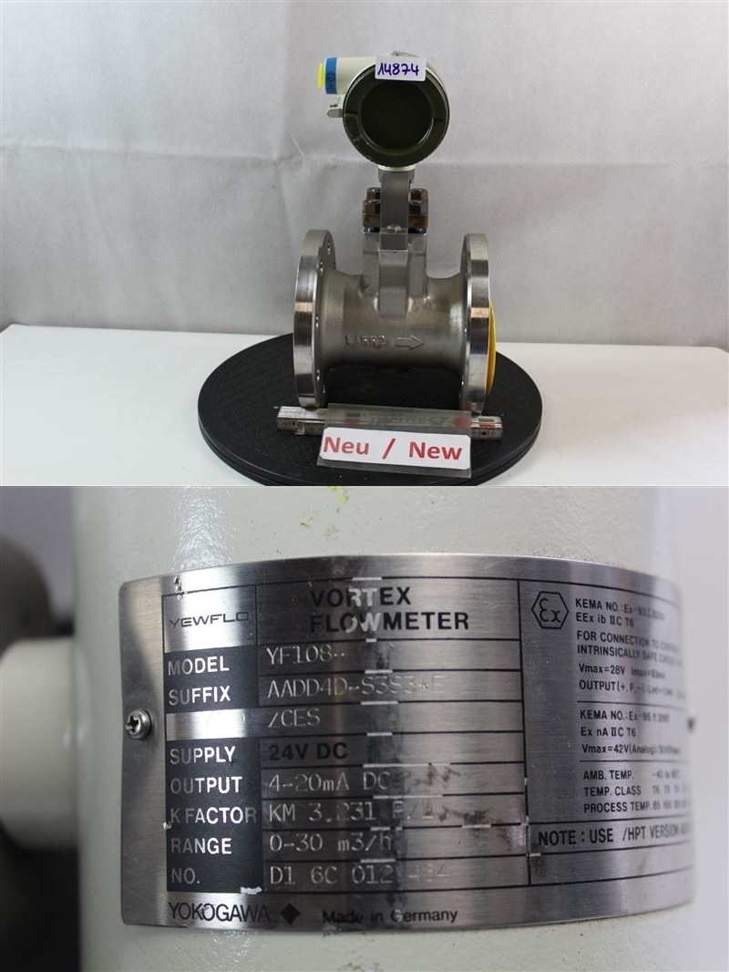Yokogawa Vortex Flowmeter Flow Sensor YF108-AADD4D-S3S3 E