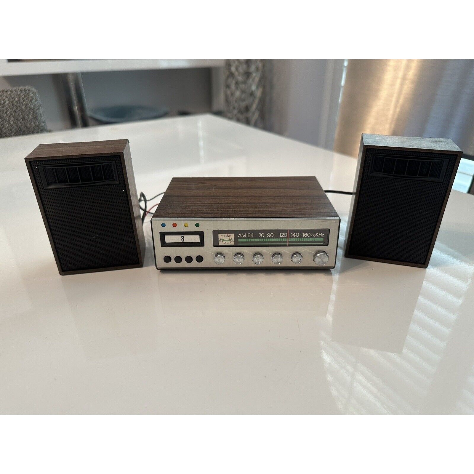 VINTAGE *NEW* 1970's Windsor Mini 6" Mock Stereo w/AM Radio and 2 Speakers