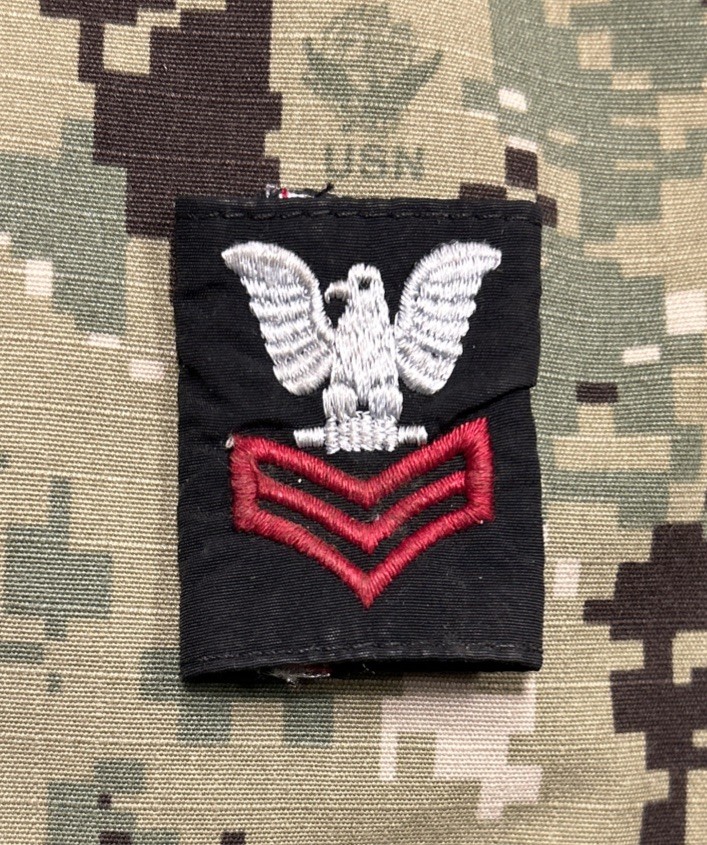 US Navy PO1/E6 Rate Black Slip-On Petty Officer 1st Class USN