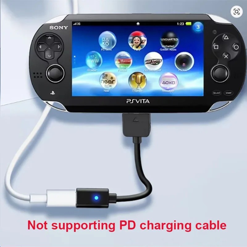 USB C Cable for Playstation Vita 1000 Controller Charging Adapter Type C LED