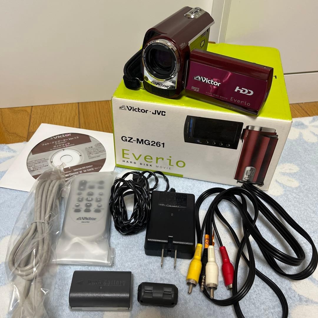 Victor JVC Everio GZ-MG261 Red HDD 35x Zoom Digital Video Camcorder Used