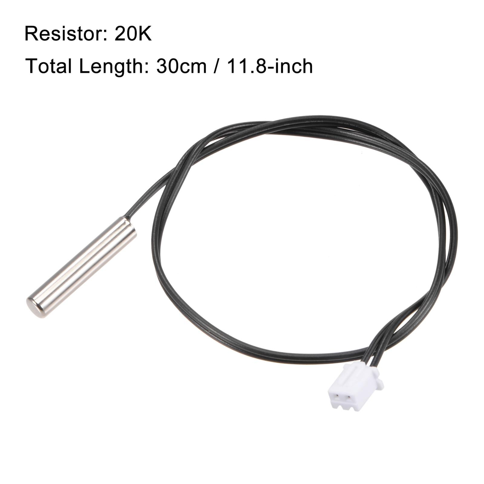2pcs 20K Temperature Sensor Probe, Stainless Steel Thermal Sensor Probe 30cm