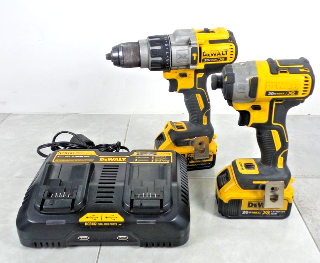 DeWalt 20V MAX XR Cordless Hammer Drill/Impact 2 Tool Combo Kit - DCF887, DCD996