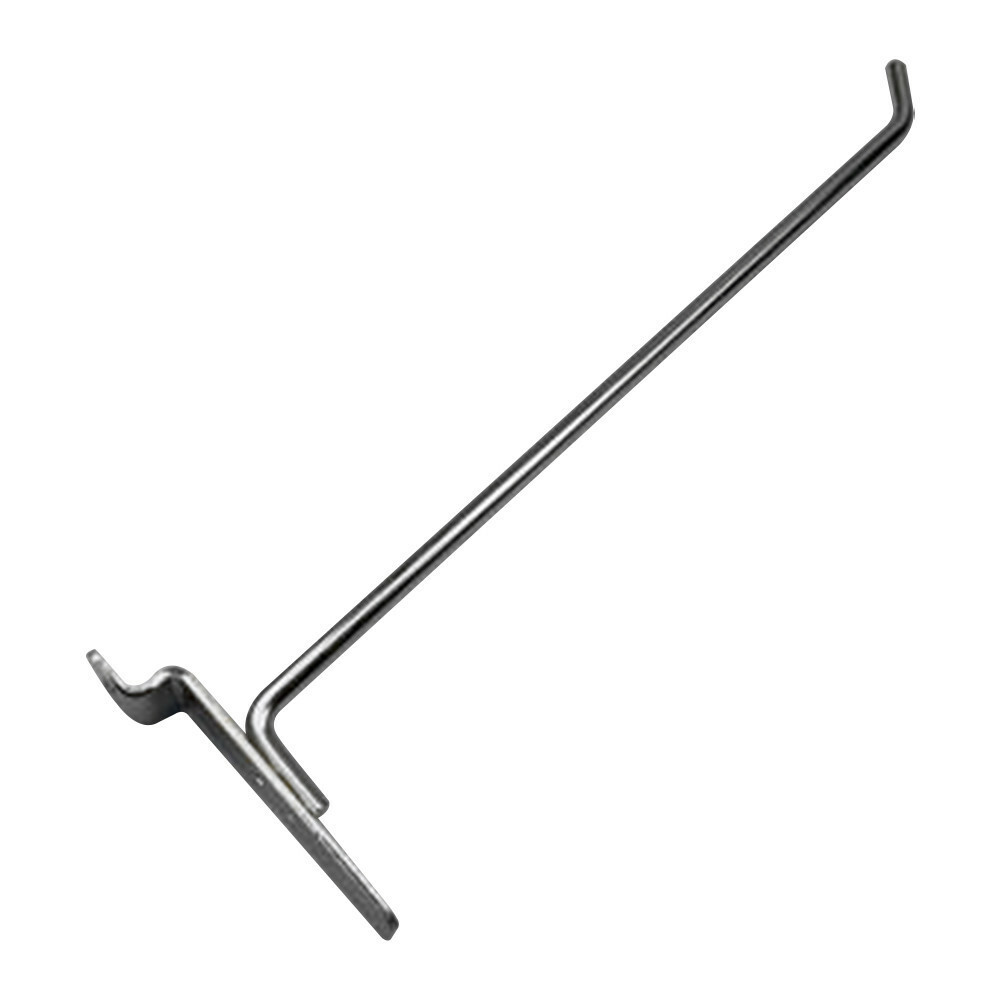 10" Slatwall Hooks,Chrome,Hanger Display,Display Panel Hooks Wire Metal 2Pc Set