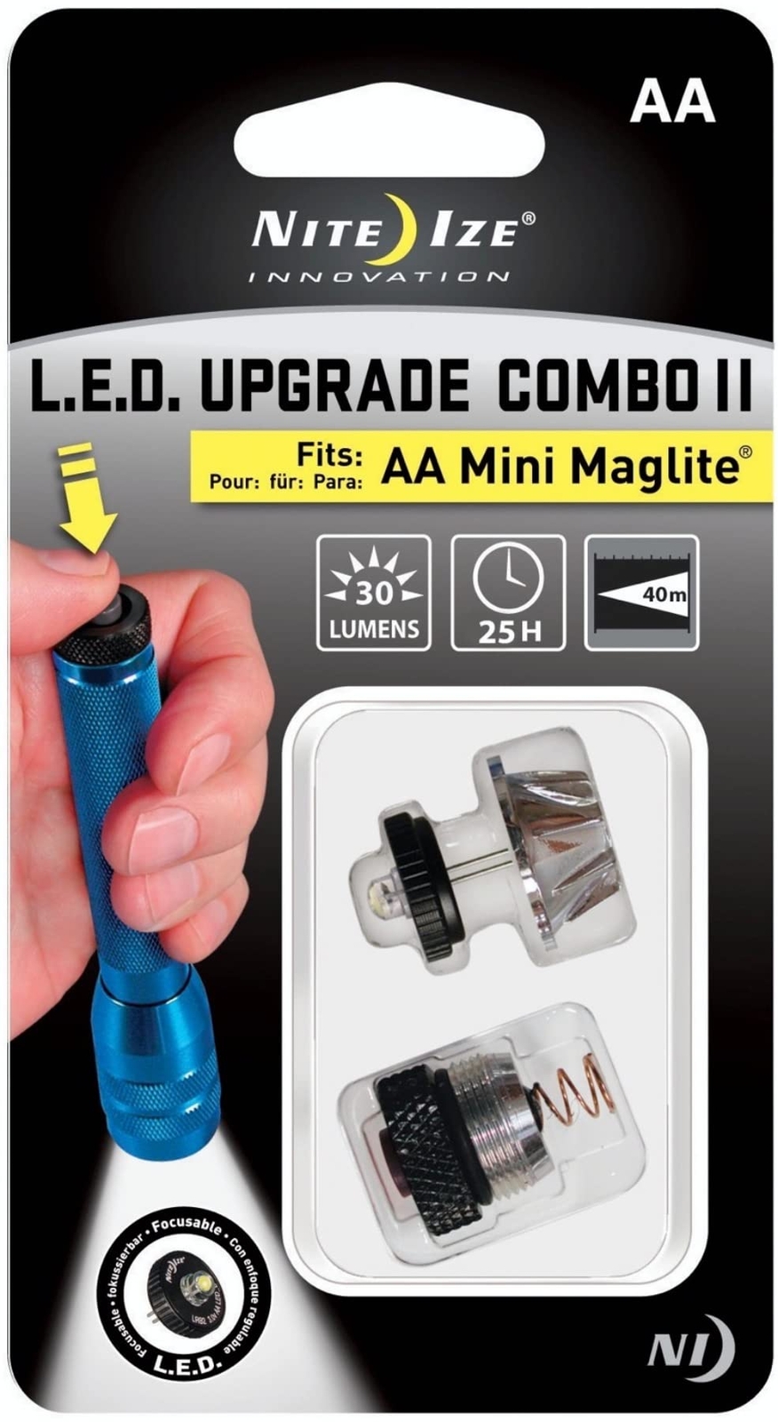 Nite Ize LED Upgrade Combo II LED Flashlight Bulb Pin/Plug-In Base LUC2-07