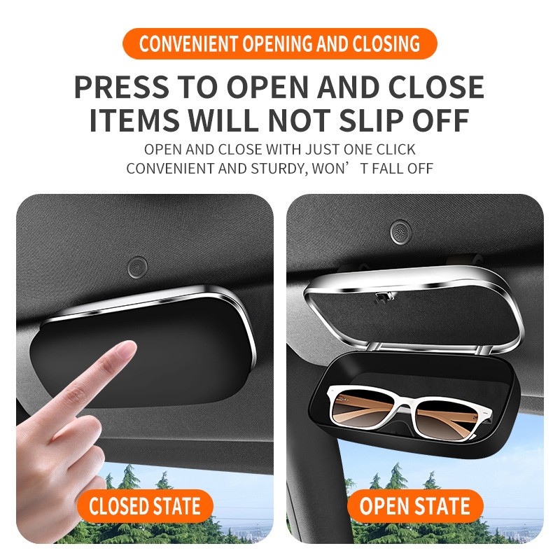 Multifunctional Sunglasses Glasses Case Holder Cage Box Sun Visor Glasses Clip