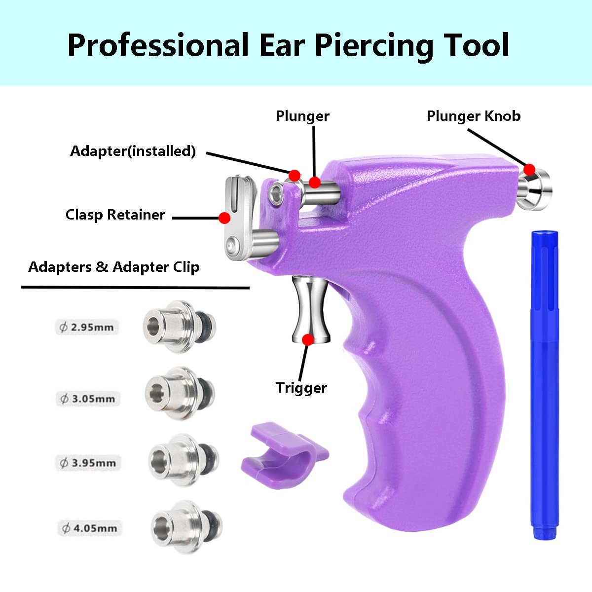 Cost-Effective Adaptable High-Performance Professional Ear Piercing Gun Kit Tool