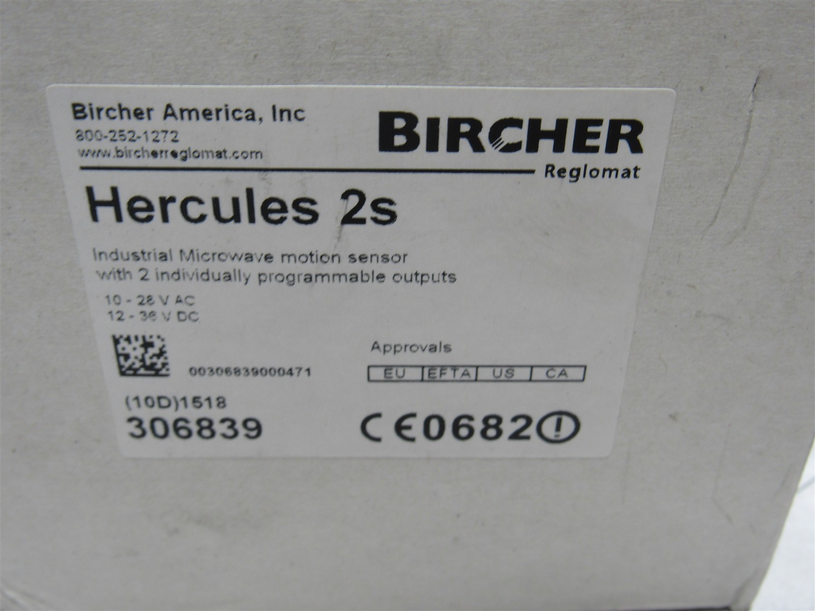 NEW Bircher Hercules 2S Microwave Motion Sensor for Industrial Doors & Gates