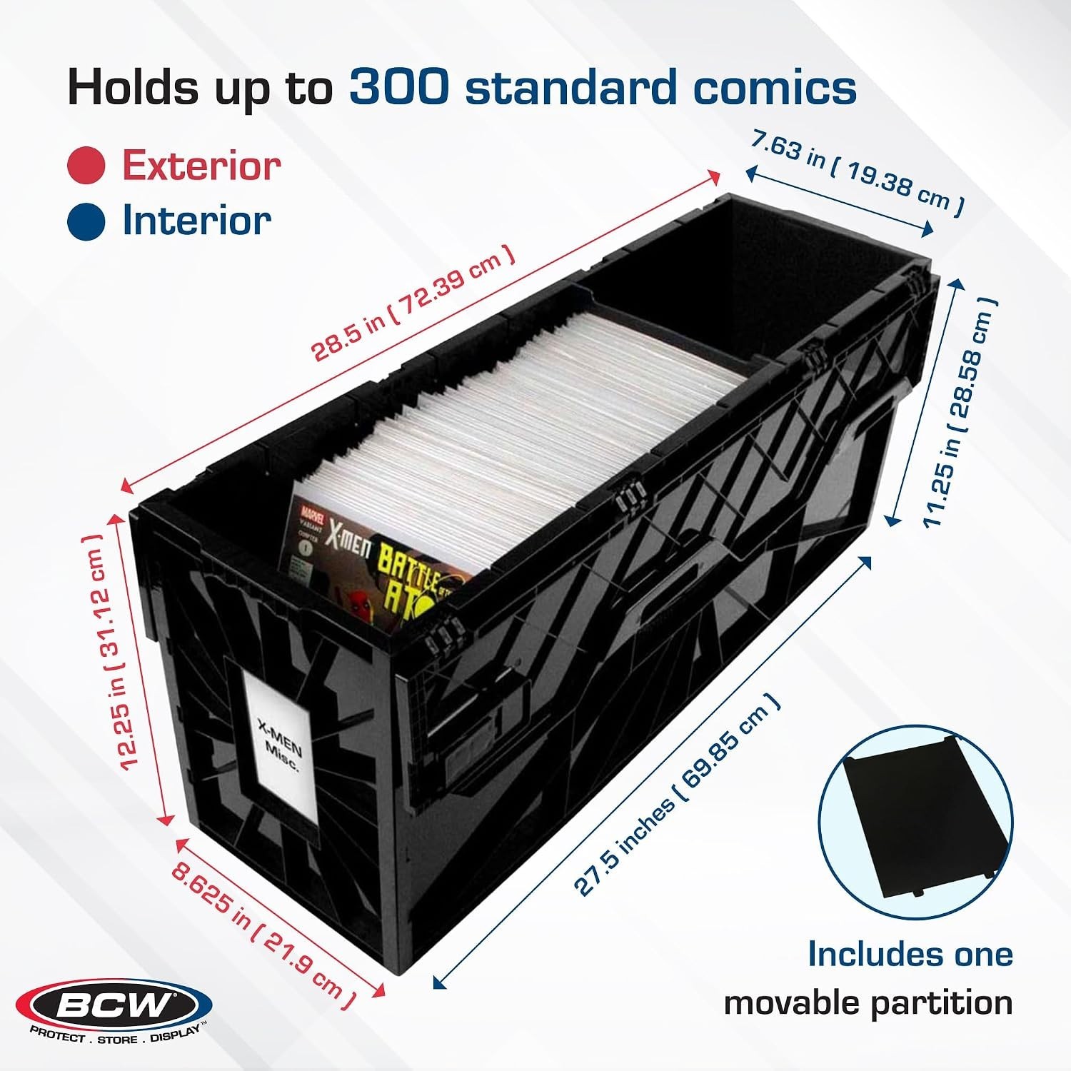 Single Comic Storage Box, Black Plastic Design with Easy Installation Features