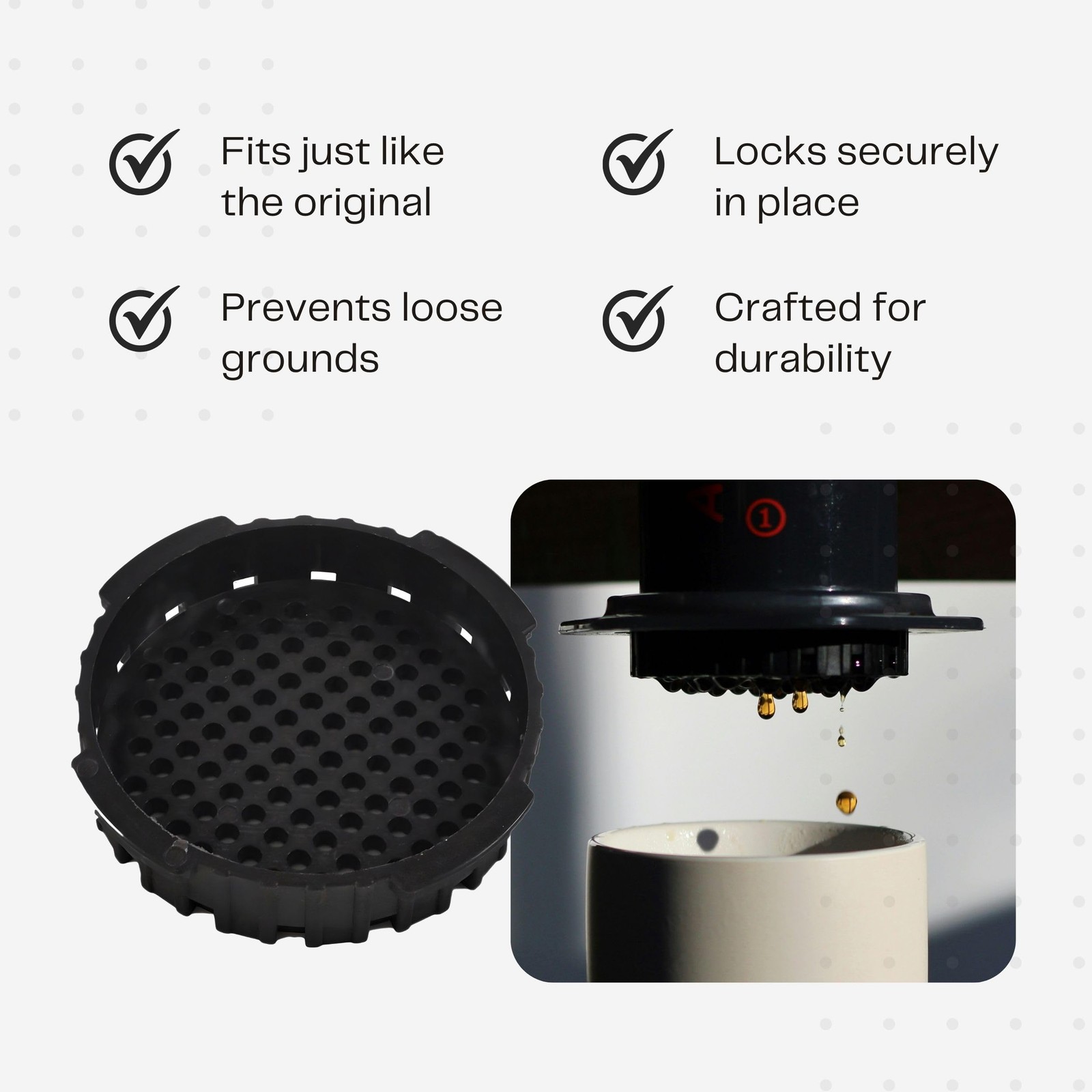 Coffee Maker Filter Cap – Compatible with Popular Compact 1pack, Schwarz