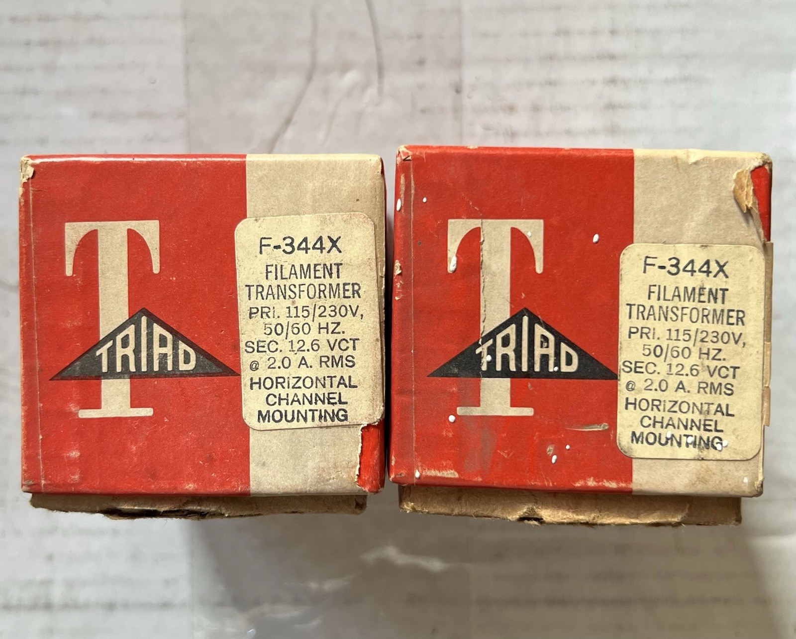 3x Triad F-344X Filament Transformers 12.6V CT 115V 230V