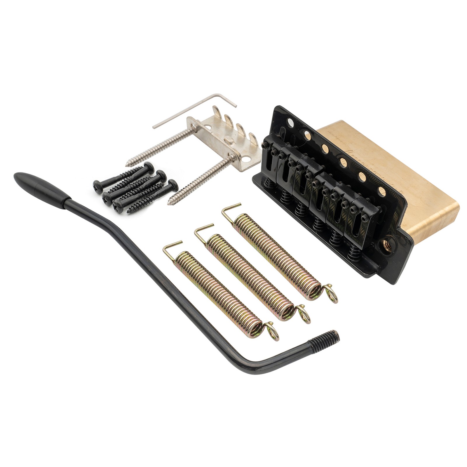 Musiclily Pro Black 52.5mm Modern Tremolo Bridge 40mm Brass Block For ST Guitar