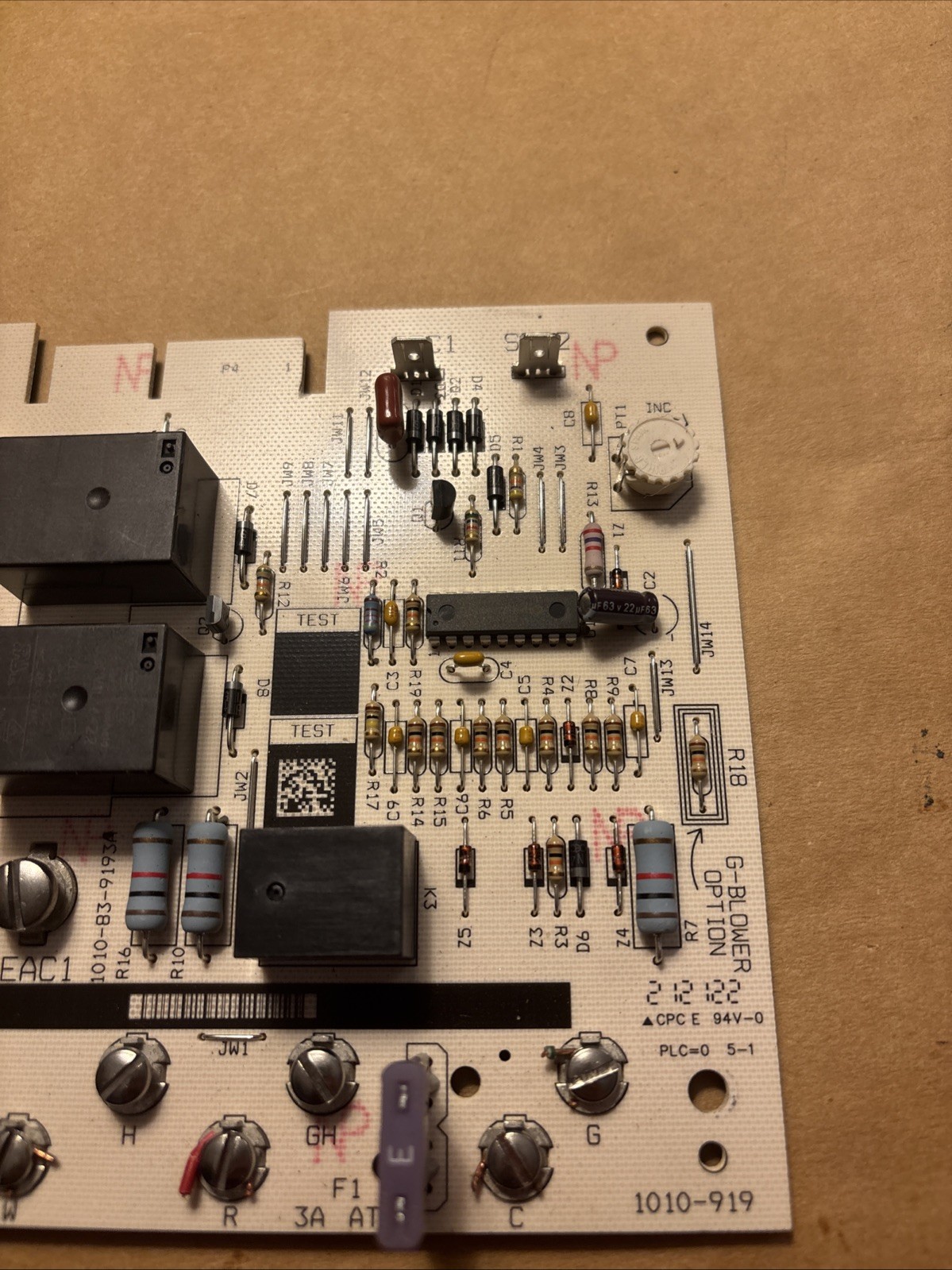 Carrier Bryant HH84AA021 Control Board 1010-919