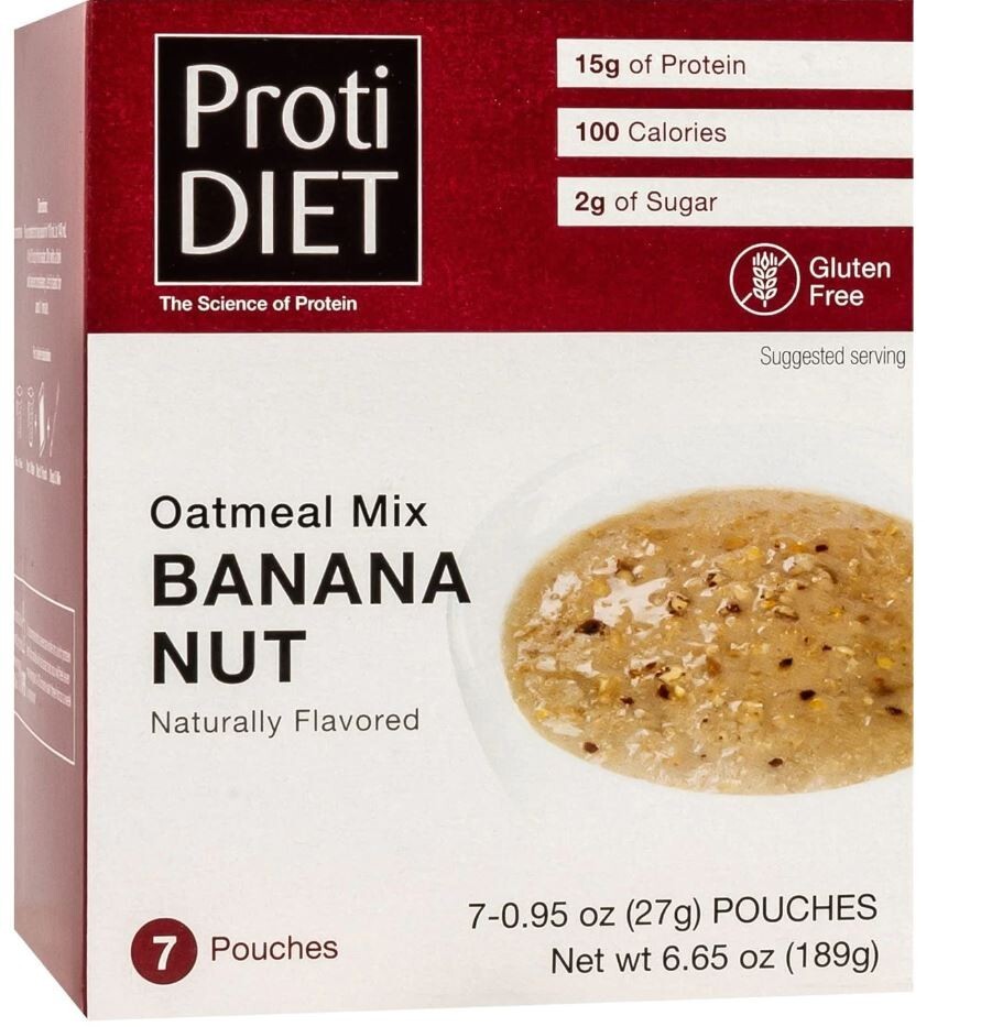 Proti Diet Banana Nut Oatmeal - High Protein Diet and Weight Loss Breakfast