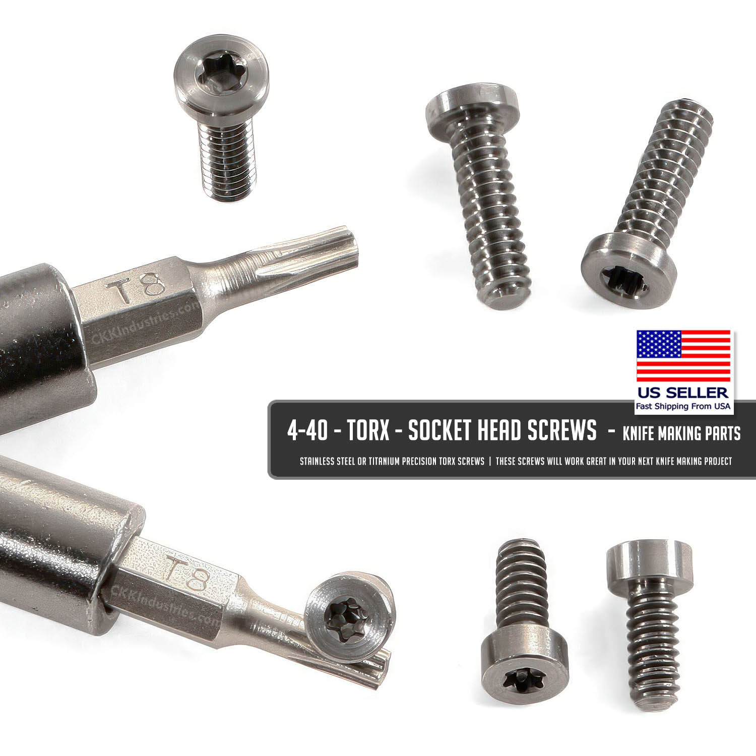 4-40 - TORX - Socket Head Screws - Knife Making Parts - 25 Count
