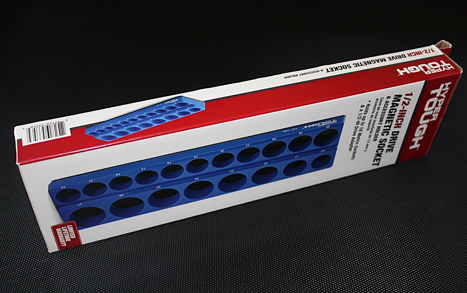 HYPER TOUGH MAGNETIC 1/2" DRIVE METRIC SOCKET ACCESSORY HOLDER NEW HOLDS 19 BLUE