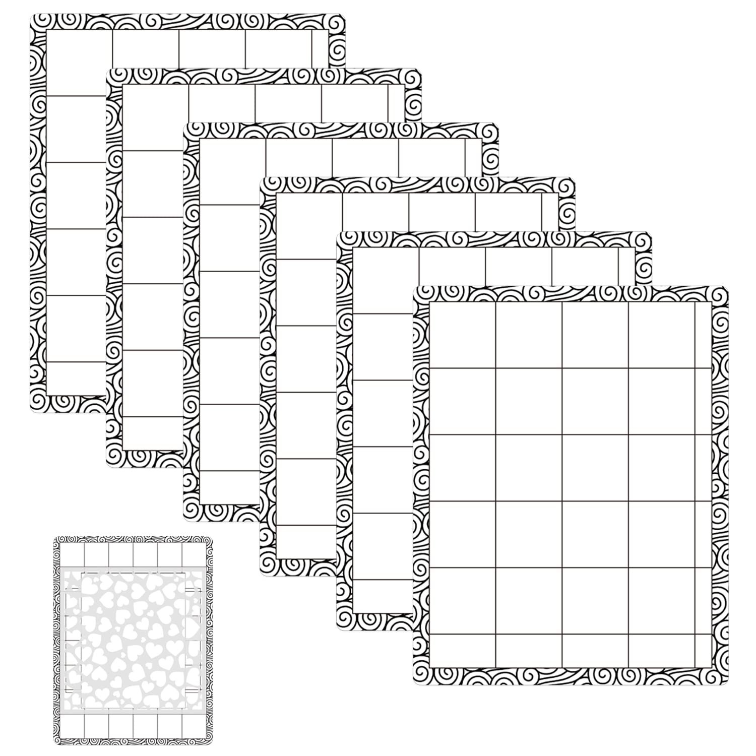 6PCS 4.75x6inch Mini Stick and Stamp Mat, Low Stcik Mat Multi-Use Low Tack Ma...
