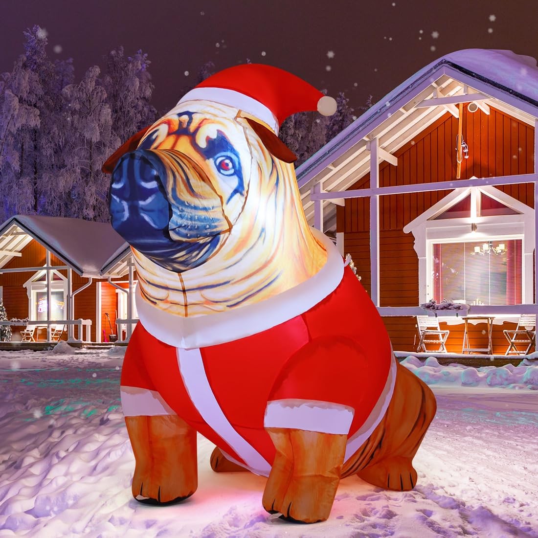 COMIN 4 FT Tall Christmas Inflatables Dog Outdoor Decorations red