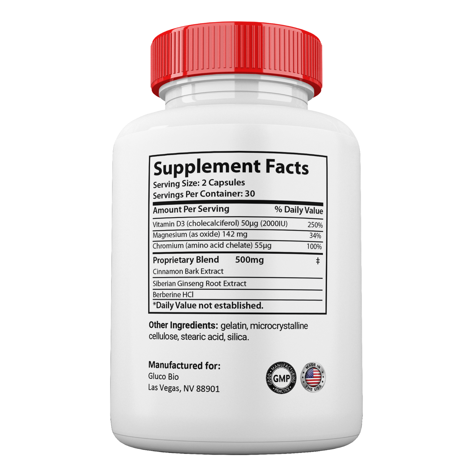 GlucoBio Blood Support Capsules, Max Strength, Gluco Bio Capsules (2 Pack)