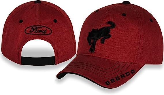 Ford Bronco Baseball Cap Car Auto Racing Hat Crimson Red Officially Licensed
