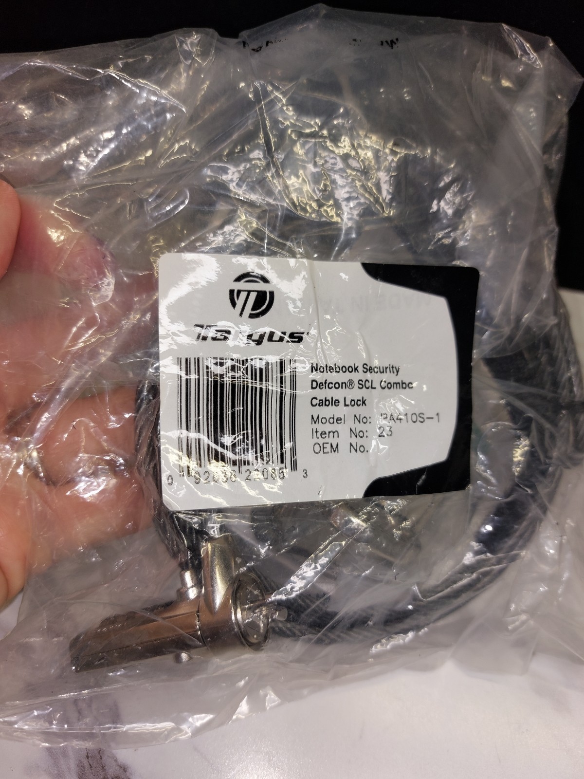 TARGUS Notebook SecurityDefcon SCL ComboCable LockModel No PA410S-1No: 2