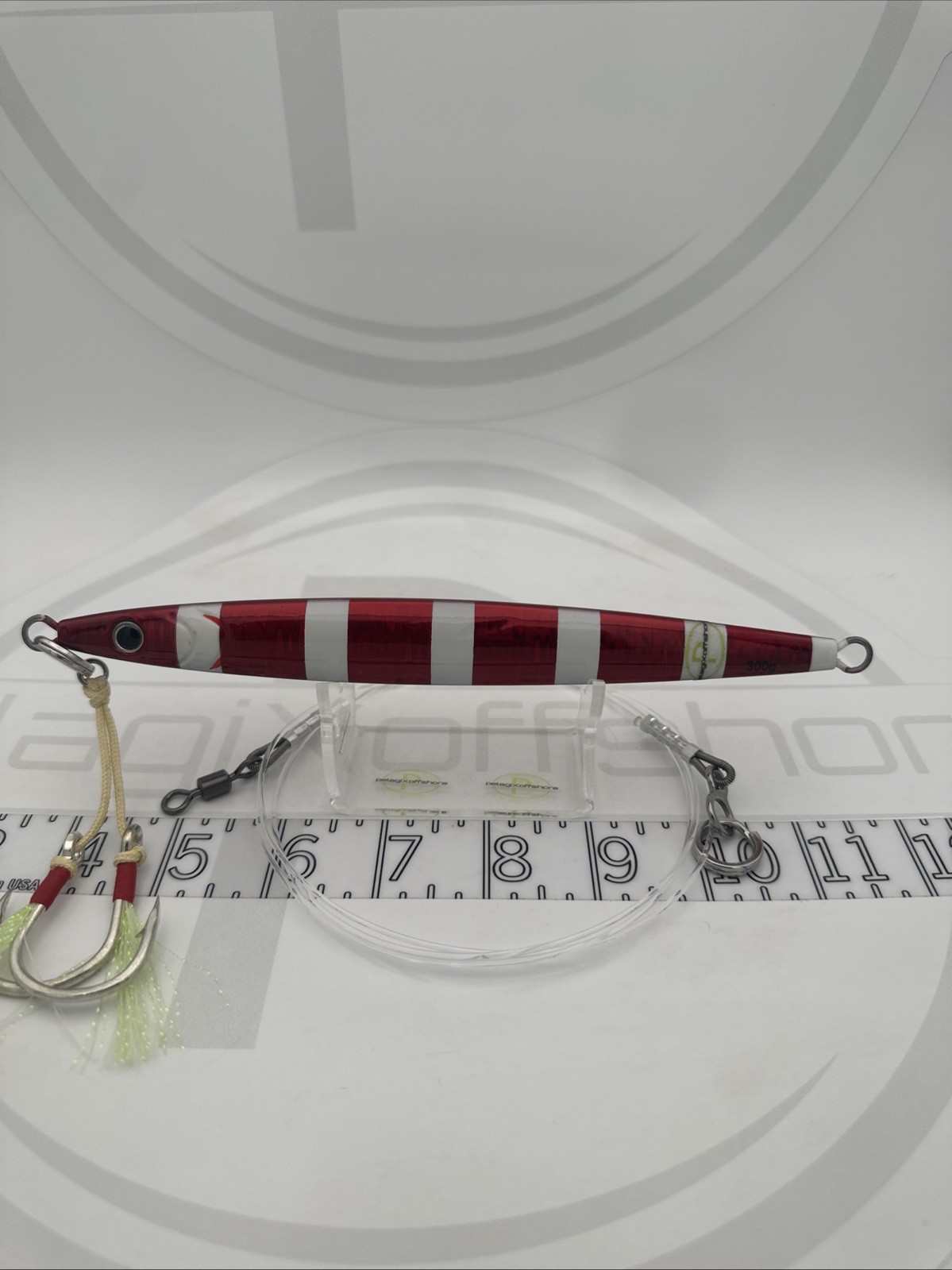 300g Bluefin Tuna Knife Jig inc 5/0 BKK 5X Assist Hooks 4ft 200lb Leader Set Up