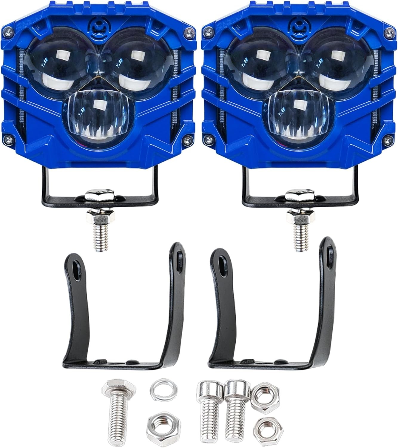 2.5inch LED Pod Lights Three-Eye 30W Fog/Driving/Off Road Blue