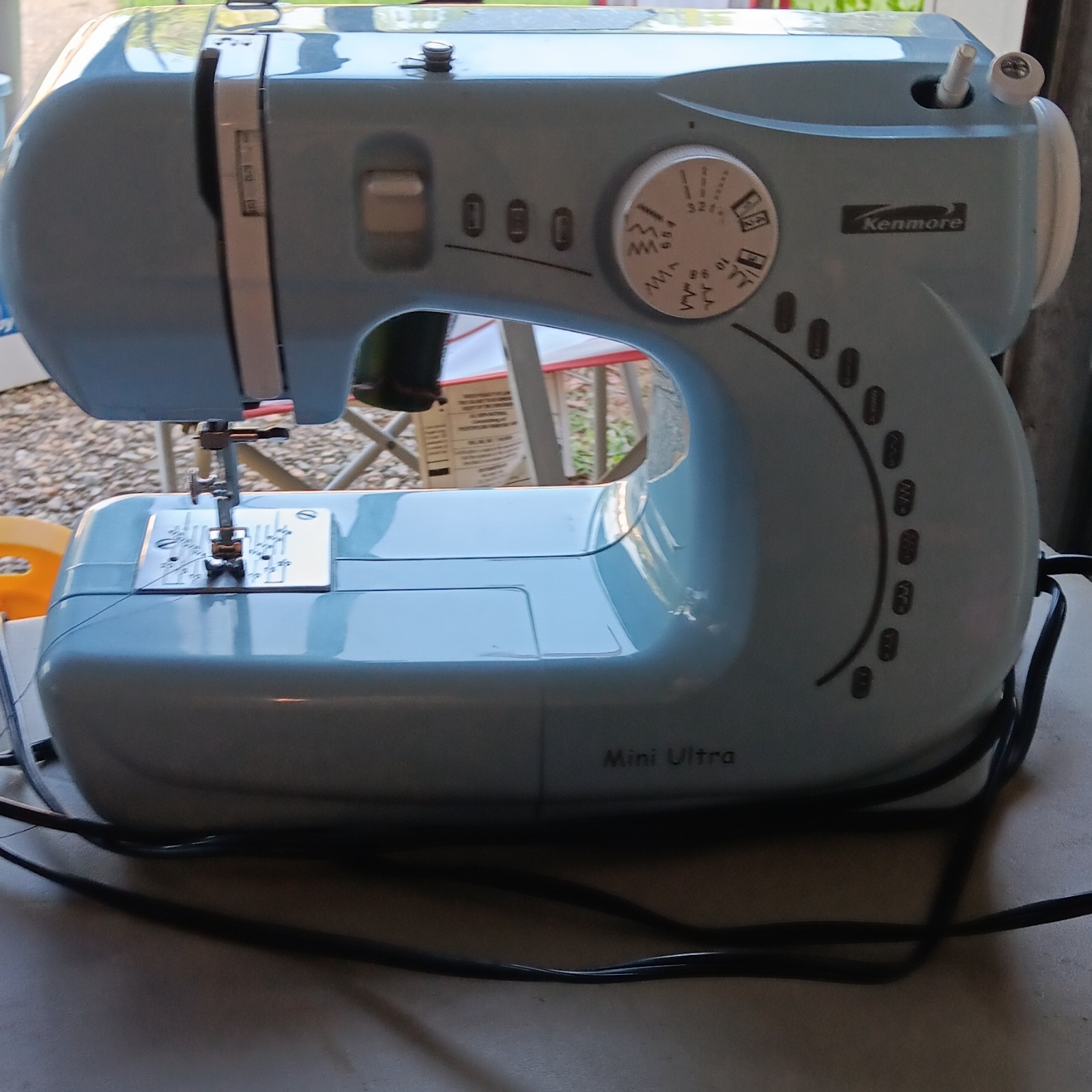 Kenmore Mini Ultra Electric Portable Mini Sewing Machine w/ Foot Pedal, Blue