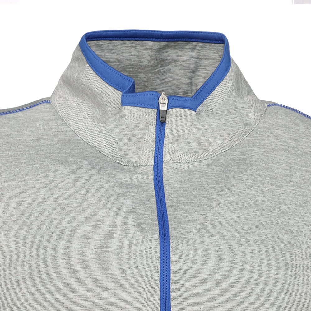 Page & Tuttle Heather Mock Neck QuarterZip Pullover Mens Grey Casual Athletic Ou