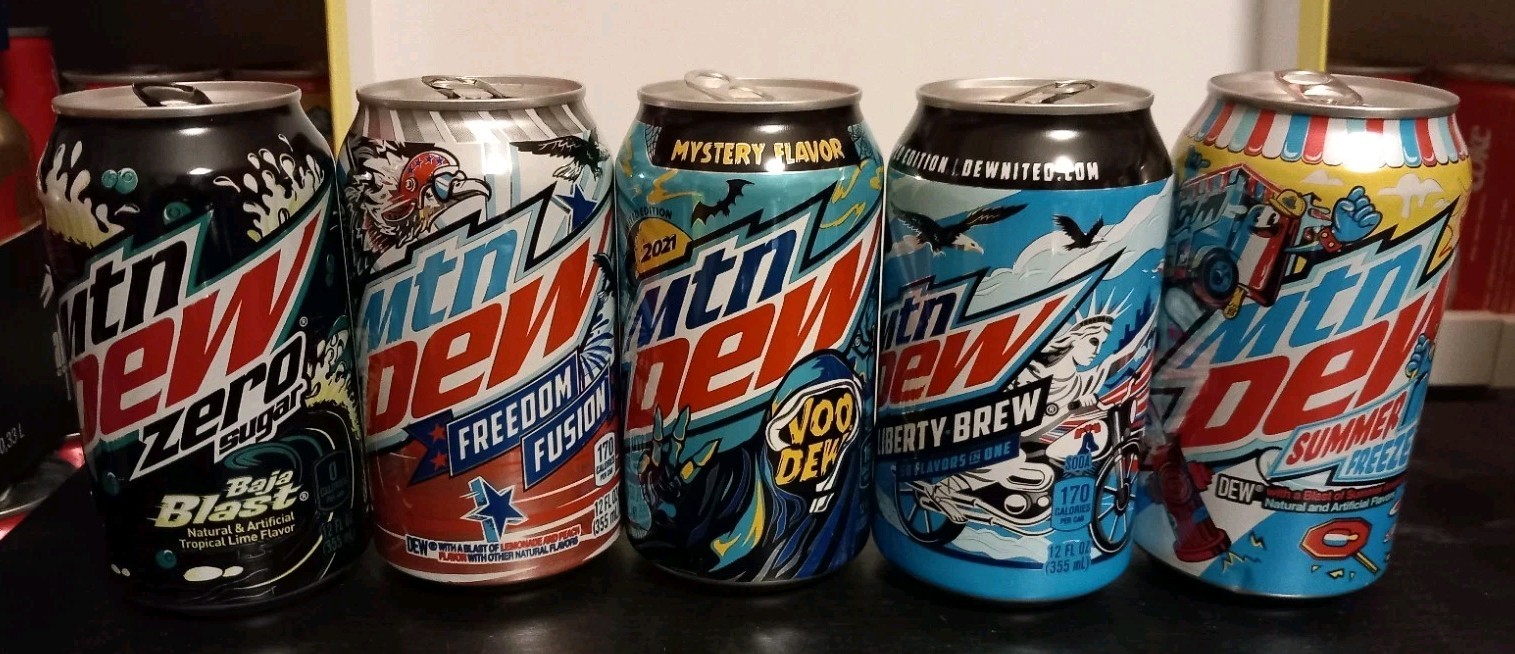 Nice Soda Can Mountain Dew. From USA. Empty Can.